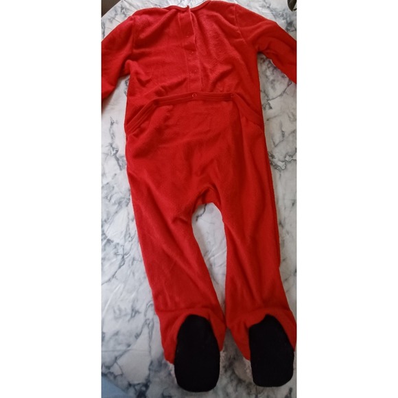 Holiday Time "OH DEER" Christmas Footed Sleeper 18M Red Reindeer Feet - Picture 6 of 8